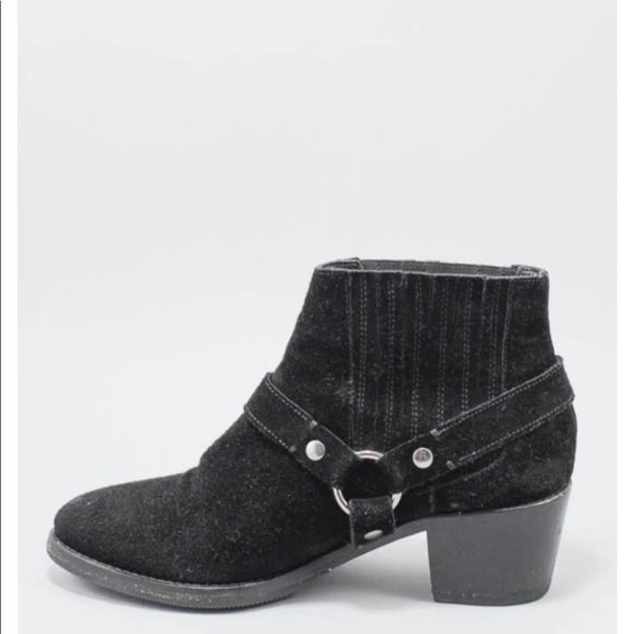 ALL SAINTS BLACK SUEDE ANKLE BOOTIES - Picture 3 of 16